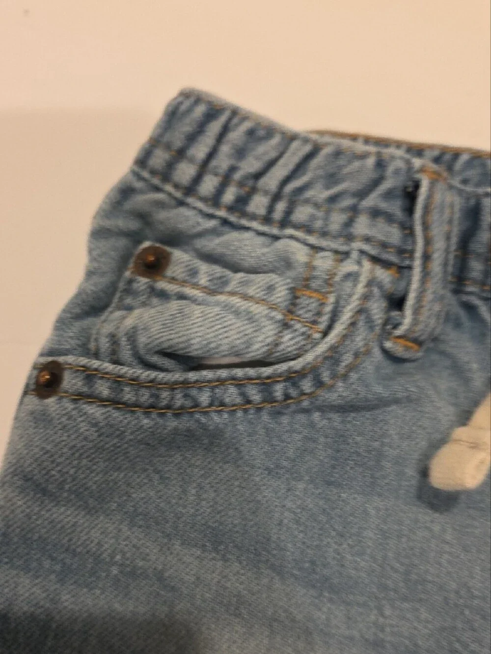 Kids Light Blue Denim Shorts with Drawstring Gap 18-24 Months
